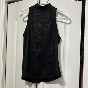 Dynamite black top with leopard print